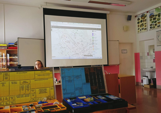 mapa Trutnova s vyznačením kontejnerů na separovaný odpad